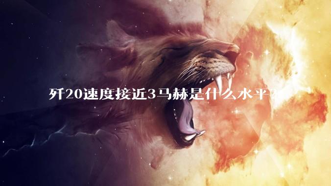 歼20速度接近3马赫是什么水平？